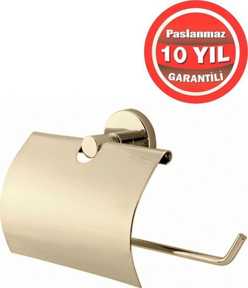 Paslanmaz Pirinç Flora Kağıt Havluluk Kapaklı Altın Gold