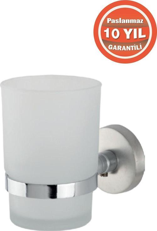 Paslanmaz Çelik Mat Karaca Diş Fırçalık Sabunluk