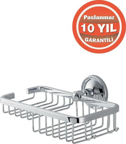 Paslanmaz Pirinç Mercan Lifli 10X19 Rozetli Sabunluk Süngerlik