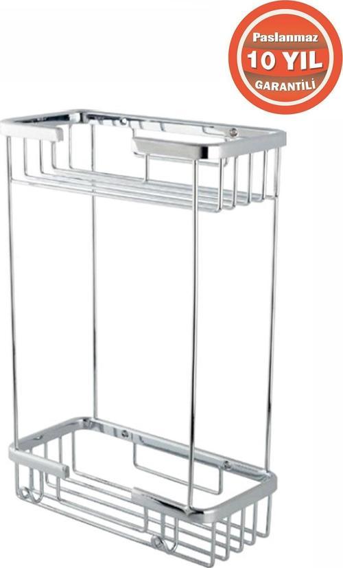 Paslanmaz Pirinç Karaca 10X20 Cm Şampuanlık Köşe Süngerlik