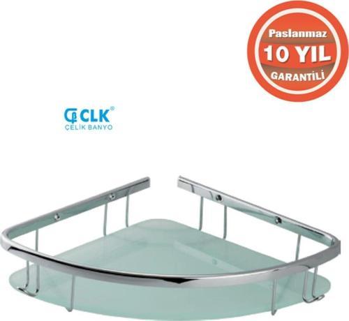 Paslanmaz Pirinç Karmina 1’Li 22X22 Cm Camlı Şampuanlık Süngerlik Köşelik