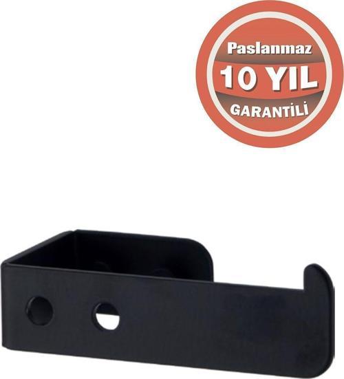 Paslanmaz Çelik Paris Tuvalet Kağıtlık Mat Siyah