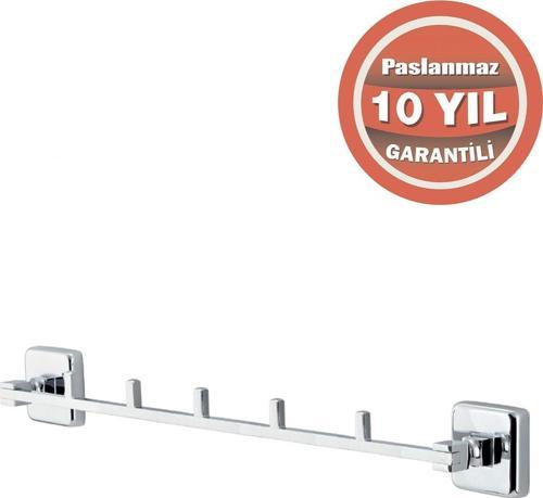 Paslanmaz Pirinç Kumru Askılık 5’Li Havluluk Banyo Askısı