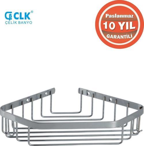 Paslanmaz Çelik Selen 1’Li 19X19 Cm Şampuanlık Köşe Süngerlik