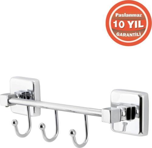 Paslanmaz Pirinç Kumru Kancalı 3'Lü Banyo Askısı Set Askılık