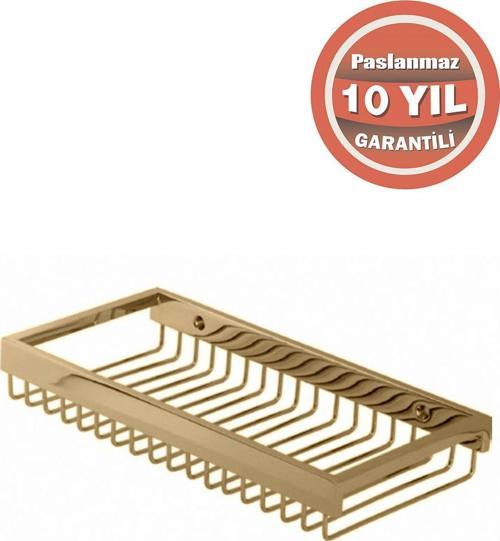 Paslanmaz Pirinç Kumru Şampuanlık 15X25 Şampuanlık Köşe Süngerlik Altın Gold