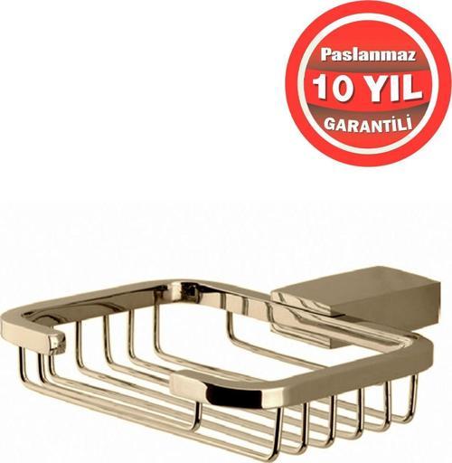 Paslanmaz Pirinç Titanik Montajlı Sabunluk Altın Gold