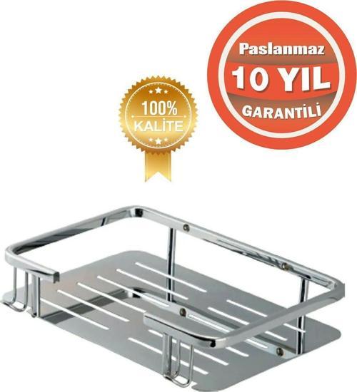 Paslanmaz Pirinç Lidya Tekli 15X22 Cm Şampuanlık Süngerlik Köşelik ( 10 Yıl Garantili)