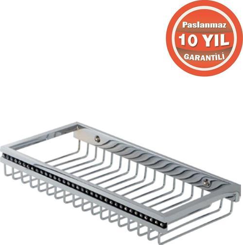 Paslanmaz Pirinç 12X25 Cm Swwor Şampuanlık Köşeliği Duş Banyo Rafı Süngerlik