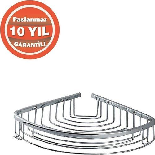 Paslanmaz Pirinç 1'Li Destina 22 X 22 Cm Şampuanlık Banyo Rafı