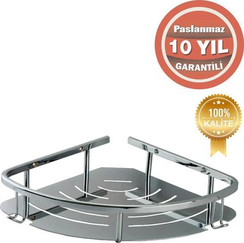 Paslanmaz Pirinç Marin Tekli 19*19 Cm Sampuanlık Süngerlik Banyo Rafı