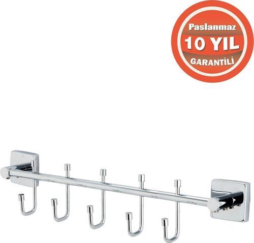 Paslanmaz Pirinç Vizyon 5^Li Kancalı Askılık Havlu Askısı