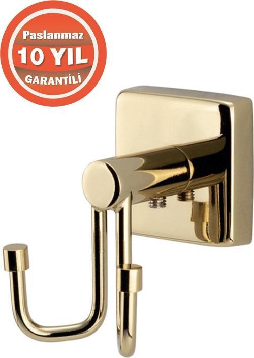 Paslanmaz Pirinç Vizyon Bornozluk Havlu Askısı Altın