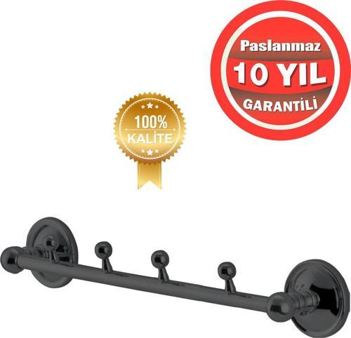 Paslanmaz Pirinç Mat Siyah Bella 3'Lü Set Askılık