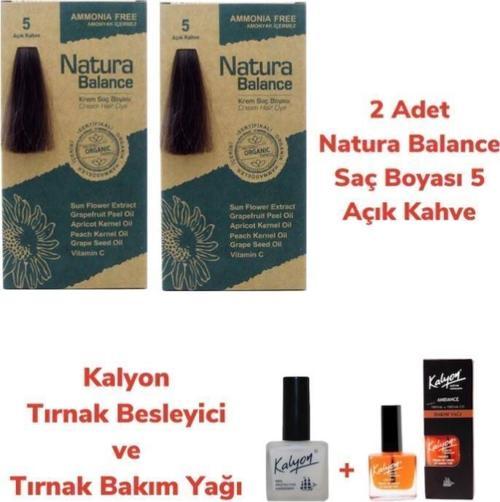 SAÇ BOYASI 5 AÇIK KAHVE 2 ADET + KALYON TIRNAK BESLEYİCİ VE BAKIM YAĞI