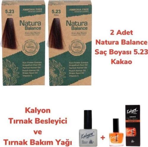 SAÇ BOYASI 5.23 KAKAO 2 ADET + KALYON TIRNAK BESLEYİCİ VE BAKIM YAĞI