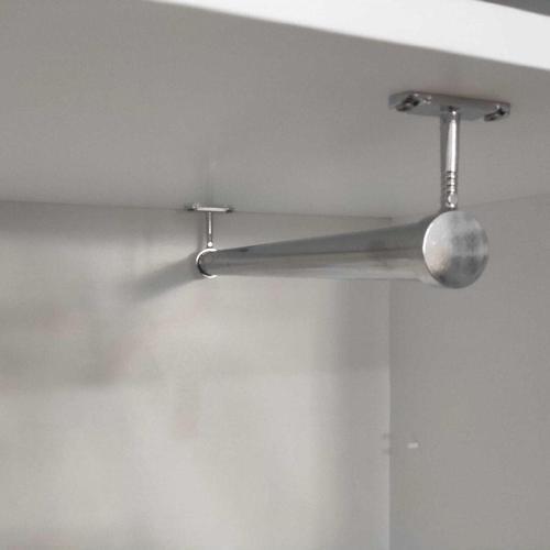 Dolap Içi (30 Cm) Krom Yuvarlak Askı Borusu( Askı Borusu +Flanş+Vida) - Dolap İçi Düzenleyiciler - T