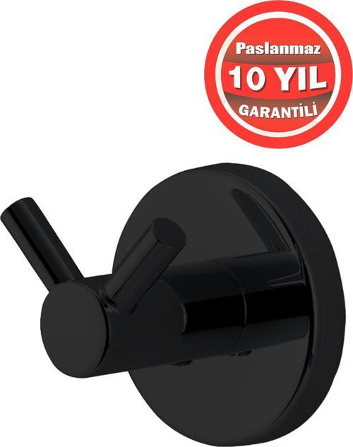 Paslanmaz Pirinç Mat Siyah Flora Bornzoluk Askılık