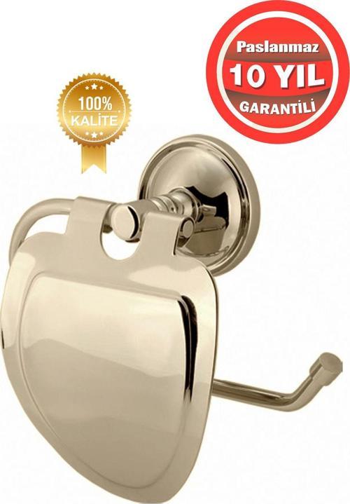 Paslanmaz Pirinç Bella Tuvalet Kağıtlık Altın Gold