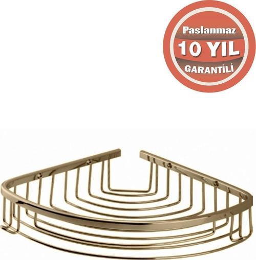 Paslanmaz Pirinç Destina 22X22 Cm Şampuanlık Köşe Süngerlik Altın Gold