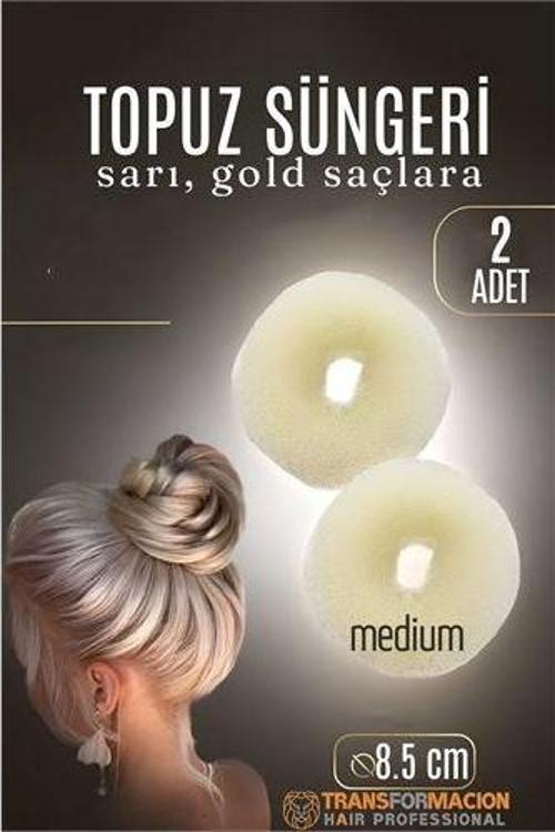 GOLD Mini Saç Topuz Süngeri  2 ADET 8.5 CM Çap 3.5 cm Kalınlık