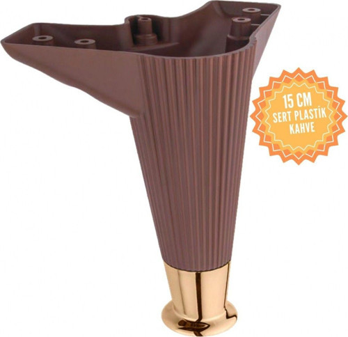 Nefes Ceviz 15 Cm Plastik Mobilya Ayağı, Lüks Metal Mobilya Ayak, Koltuk, Dolap, Şifonyer Ayak