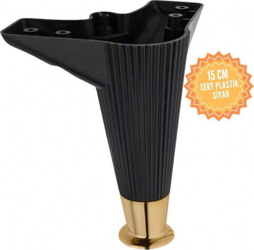 Nefes Siyah 15 Cm Plastik Mobilya Ayağı, Lüks Metal Mobilya Ayak, Koltuk, Dolap, Şifonyer Ayak