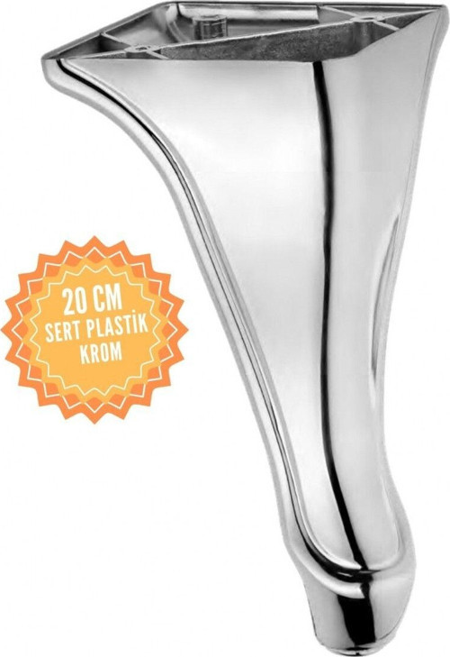 Yunus Krom 20 Cm Plastik Mobilya Ayağı, Lüks Metal Mobilya Ayak, Koltuk, Dolap, Şifonyer Ayak