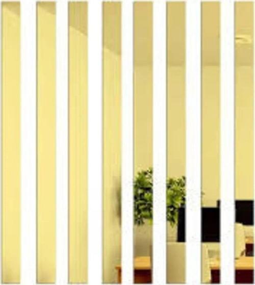 Dekoratif Şerit Gold Ayna Pleksi Duvar Süsü 2.5X100Cm 5 Adet( Yapışkanlı )