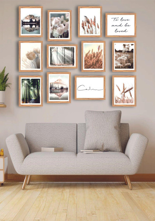 12 Parça Çerçeve Görünümlü Mdf Tablo Seti