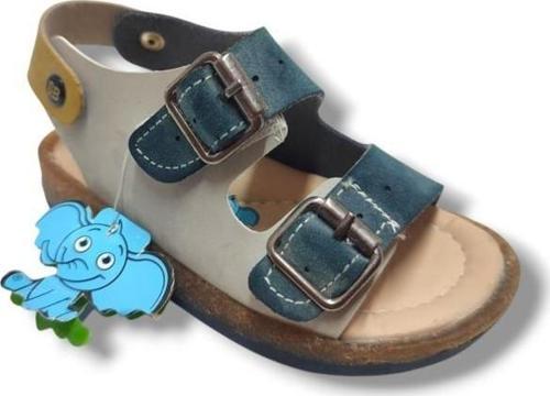 Şirinbebe 1725-20 2 Kemer Tokalı Erkek Sandalet Gri Sarı 21-25