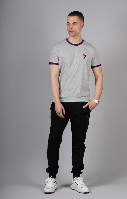 TSHIRT KOL VE YAKA BORDO MAVİ RİBANALI