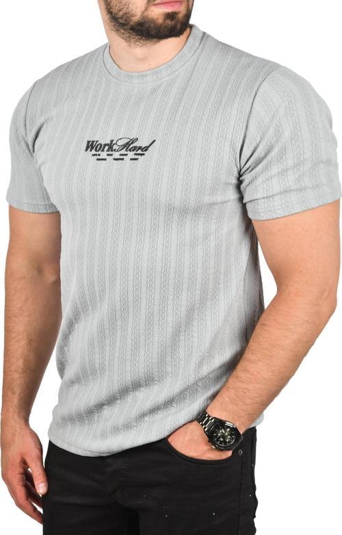 Erkek Gri Dar Kesim Pamuklu Tişört Slim Fit Nefes Alan Yumuşak Dokulu Tişört 2504351