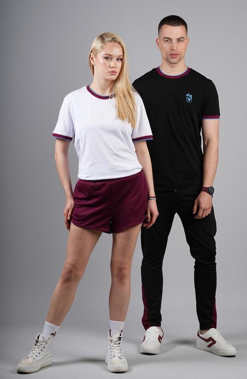 TSHIRT KOL VE YAKA BORDO MAVİ RİBANALI
