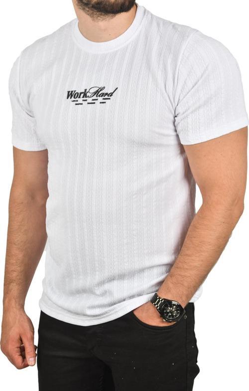 Erkek Beyaz Dar Kesim Pamuklu Tişört Slim Fit Nefes Alan Yumuşak Dokulu Tişört 2504351