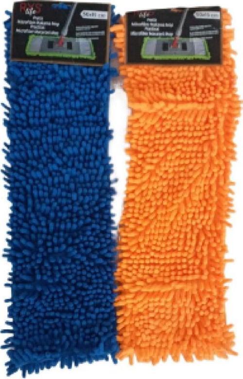 2 Adet Nemli ve Kuru Makarna Mop Ucu Mikrofiber Paspas Yedeği 50 cm