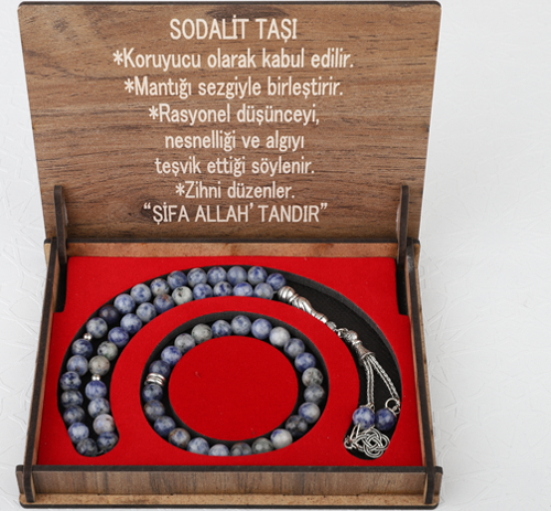 Kutulu 33 Lü Tesbih Bileklik Seti Sodalit