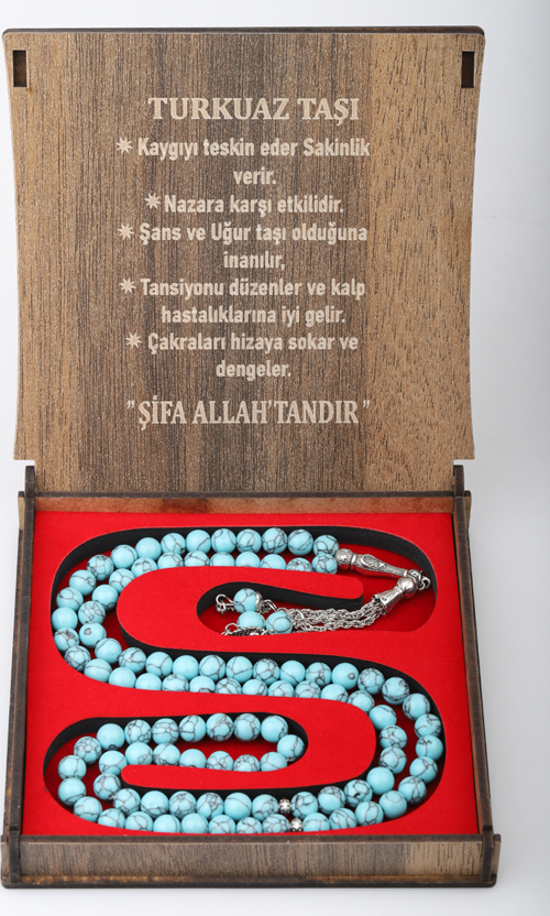 Kutulu 99 Lu Tesbih Turkuaz Taşı