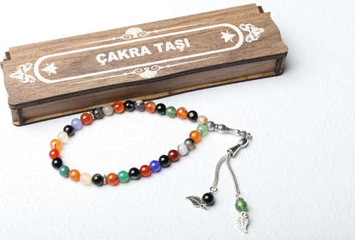 Kutulu 33 Lü Tesbih Çakra Taşı