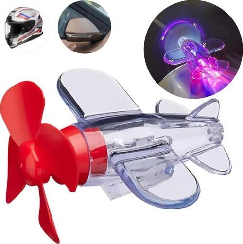 Sunup SN-26786 LED Işıklı Motosiklet Süs Uçağı Pilsiz Çalışan Kırmızı Mavi Işık Efektli Süsü