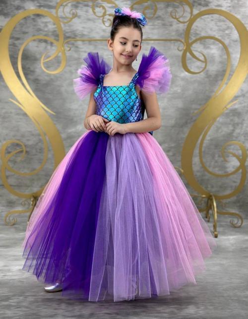 Kız Çocuk Elbise Kız Çocuk Abiye Deniz Kızı 3703