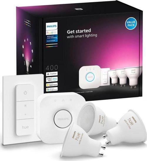Huewca 4.2W Gu10 Renkli Spot Akıllı Ampul 3'Lü Başlangıç Seti (Kumandalı)