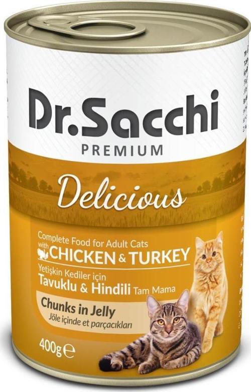 Dr.Sacchi Tavuk ve Hindi Etli Kedi Konservesi 400 Gr