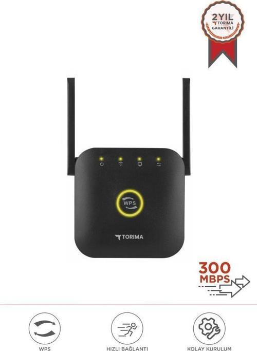 WR-25 Siyah Wifi Sinyal Yakınlaştırıcı Güçlendirici Router 300Mbps