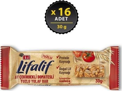Lifalif Ay Çekirdekli Domatesli Tuzlu Yulaf Bar 30 G X 16 Adet