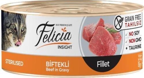 Sterilised Biftekli Fileto Tahılsız Kedi Konservesi 85 gr