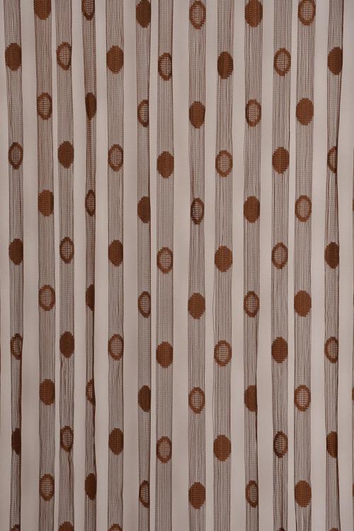KÜÇÜK PUANLI MODEL ACI KAHVE RENK HAZIR İP PERDE 300*270 cm