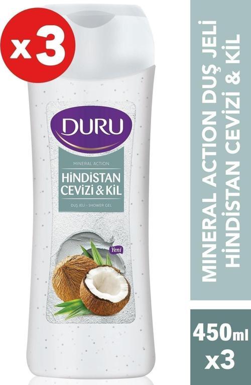 Duru Mineral Action Hindistan Cevizi&Kil Duş Jeli 3 X 450 Ml