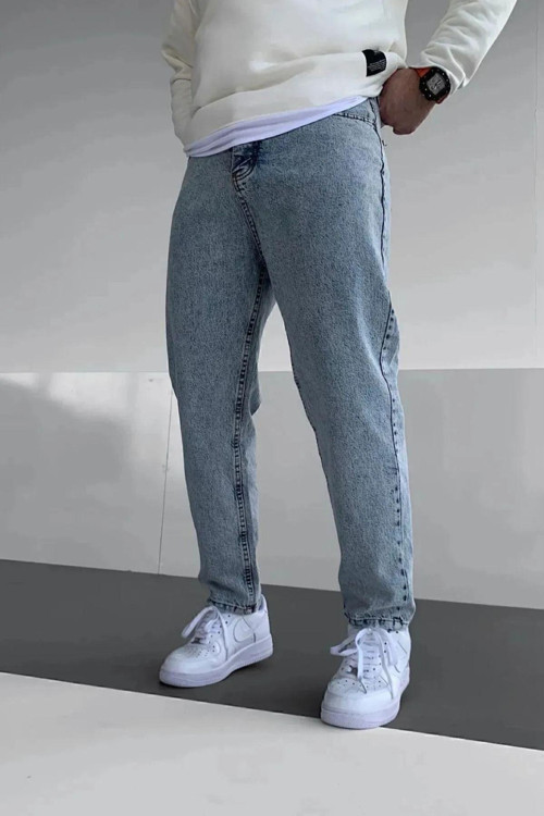 Rahat Kalıp Mavi Erkek Baggy Jeans