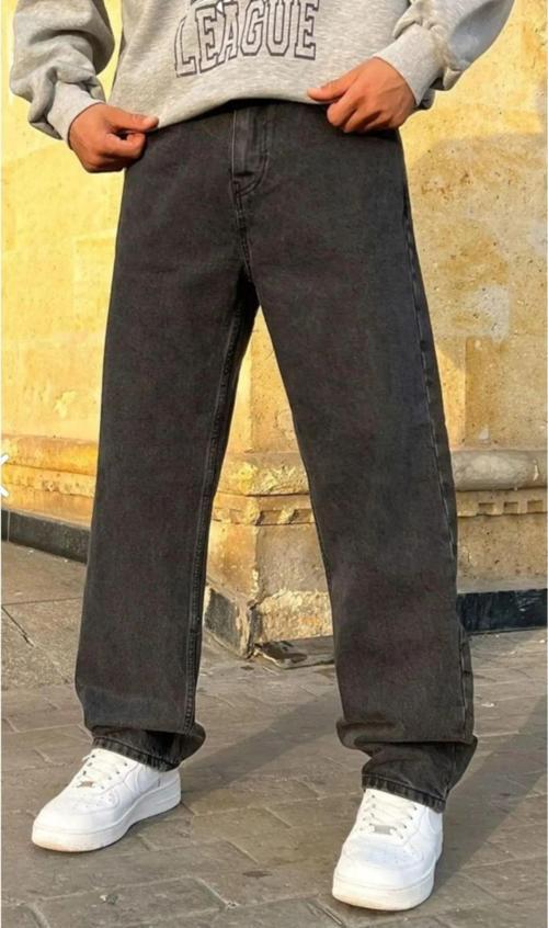 Koyu Füme Erkek Baggy Jeans